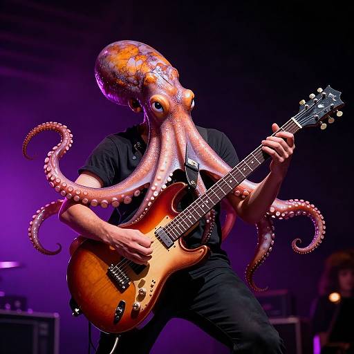 Octopus Rocking Guitar in Paris