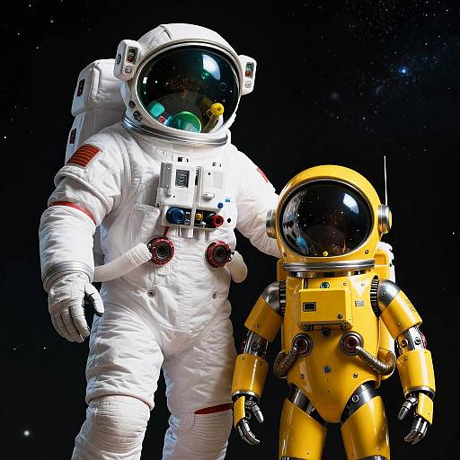Animated Robotic Astronauts in Space
