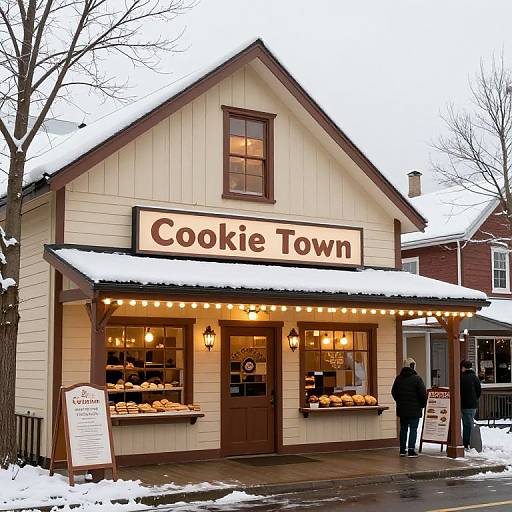 Cozy Winter Cookie Town Scene
