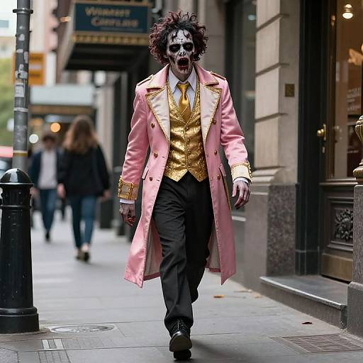Stylish Zombie Walking City Street