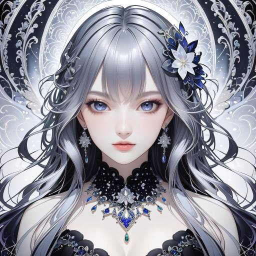 Elegant Portrait of a Mysterious Girl Elegant Portrait of a Mysterious Girl