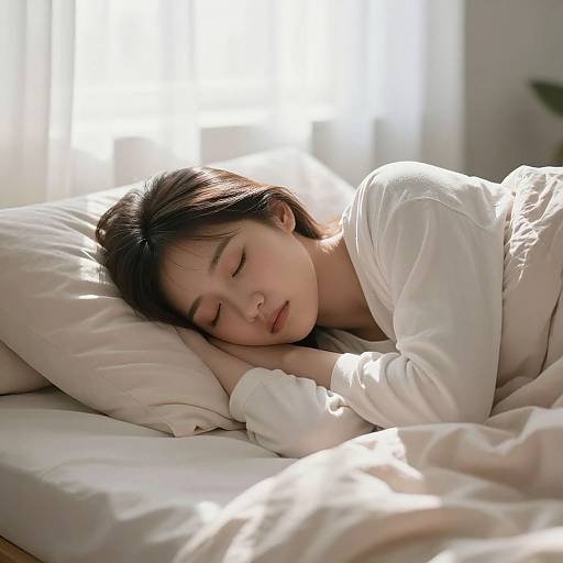 Peaceful Milf Resting in Morning Light