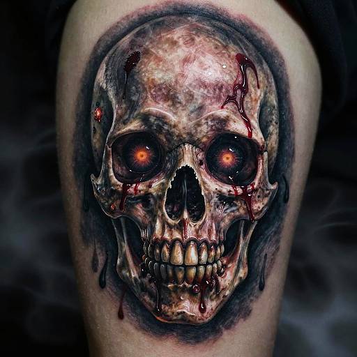 Realistic Hyper-Detailed Horror Skull Tattoos
