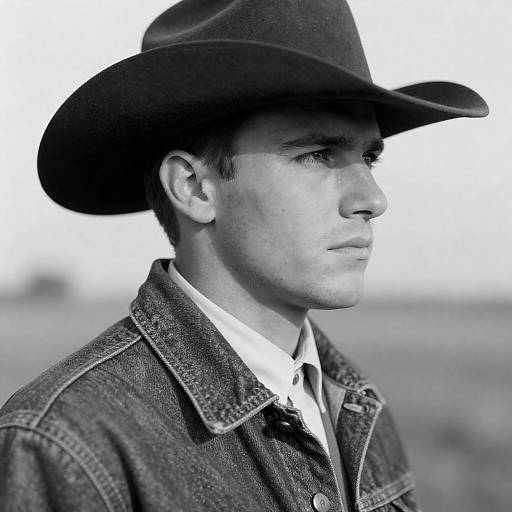 Classic Western Black-and-White Cowboy Portrait