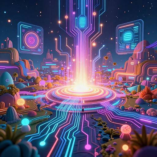 Futuristic AI-Generated Neon Digital Art