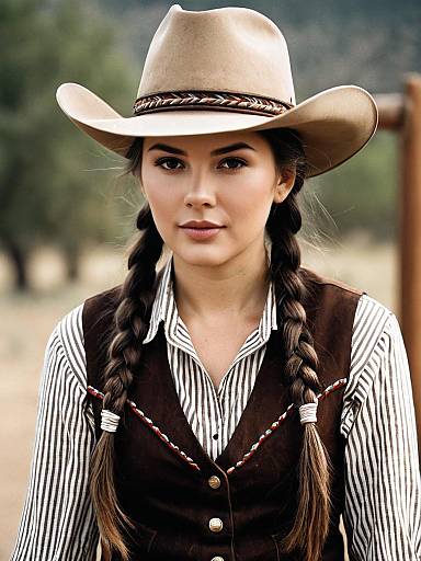Western Solo Woman in Cowboy Costume