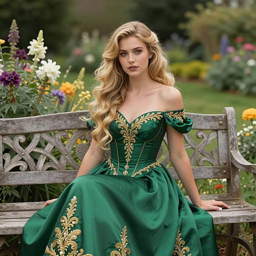 Elegant Beauty in a Lush Garden