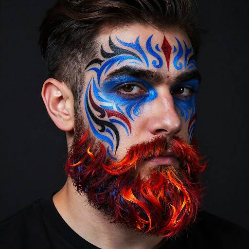 Tribal Beard Face Paint Art