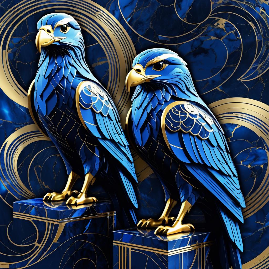 Falcon and Storm: Serenity in Blue