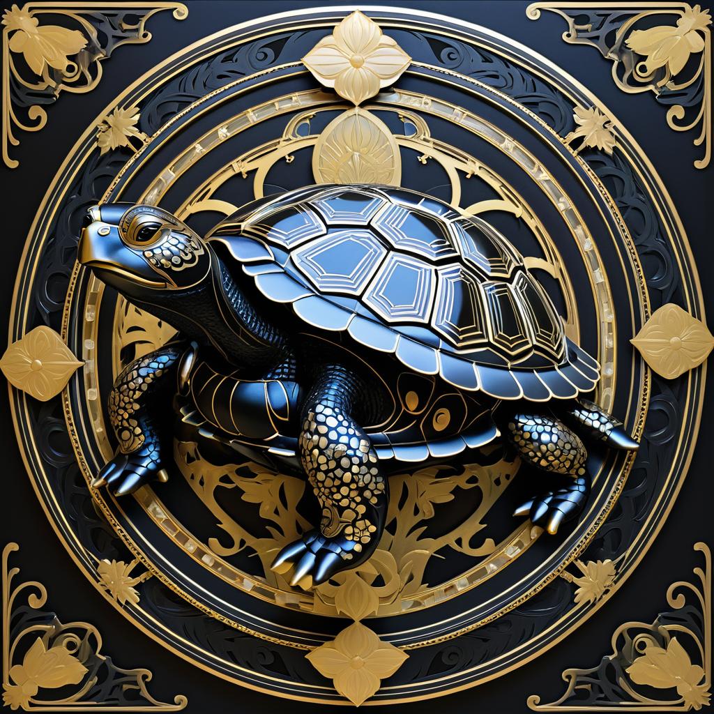 Vintage Vaudeville Turtle Art in 3D