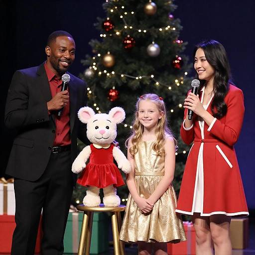 Christmas Stage Performance with Unique Characters