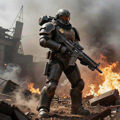 Futuristic Krieg Soldier in Battle