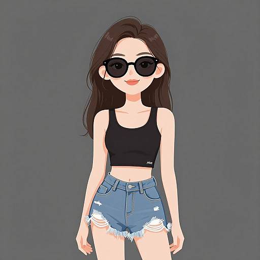 Stylish Woman in Casual Summer Outfit