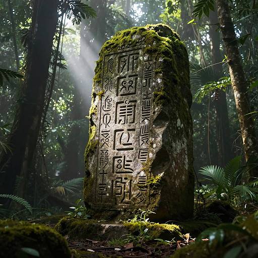 Mystical Ancient Stone in Jungle