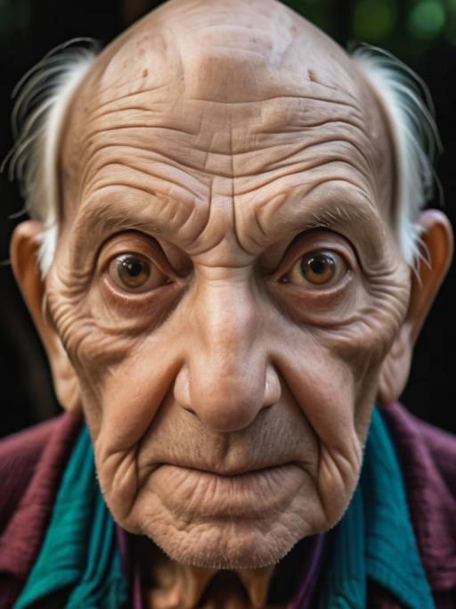 Elderly Man Portrait in Natural Colors