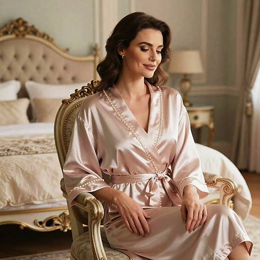 Sophisticated Woman in Luxurious Robe