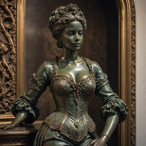 Seductive Bronze Statue in Photorealistic Detail