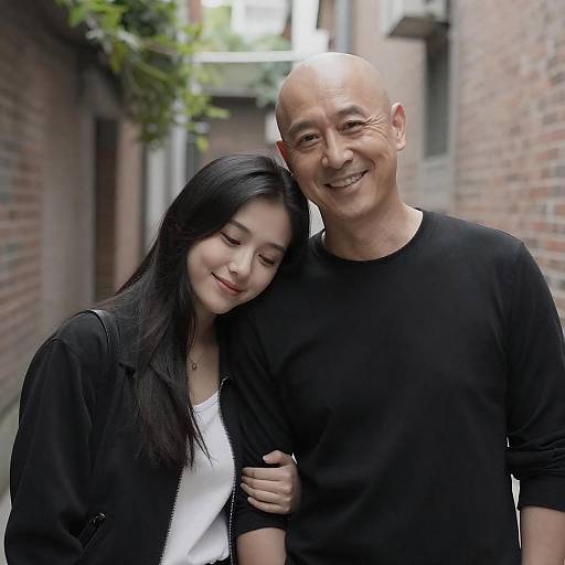 Alleyway Couple Portrait, Warm Moment