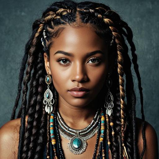 Bohemian Beauty: Dark-Skinned Girl with Jewelry