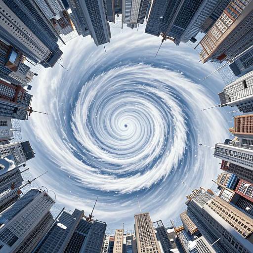 Surreal 3D Snow Spiral Cities
