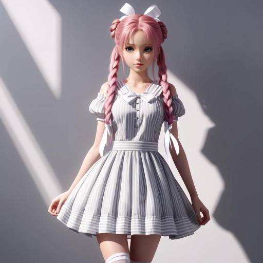 Anime Girl with Pink Braided Hair