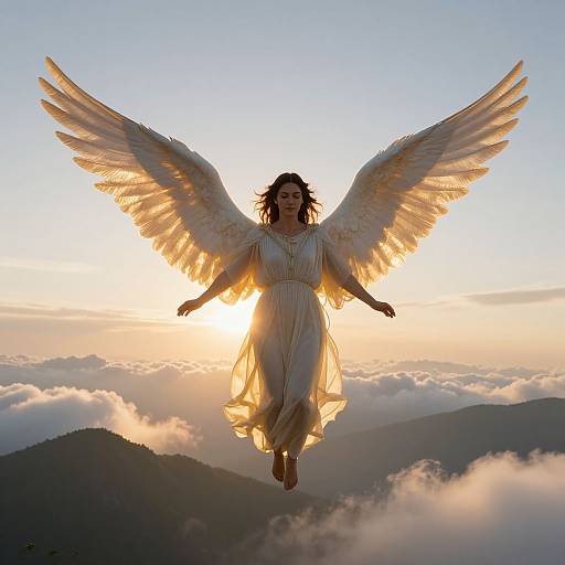 Radiant Angels Above Mountain Dawn