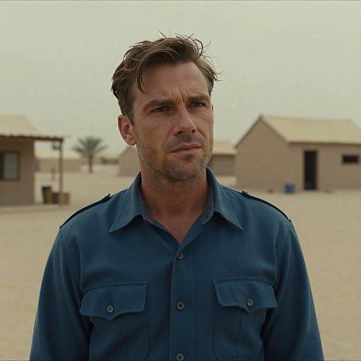 Cinematic Close-Up in Desert Village