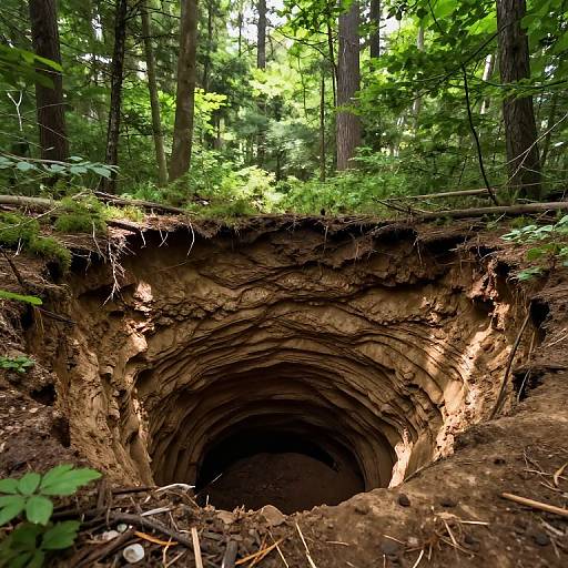 Dramatic Sinkhole in Forest