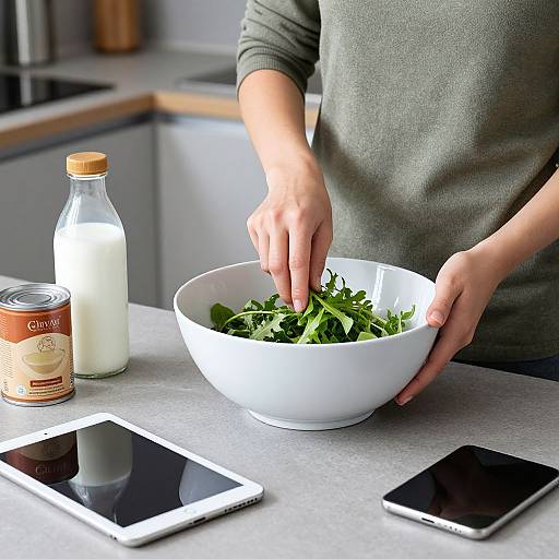Woman Cooking in Modern Kitchen