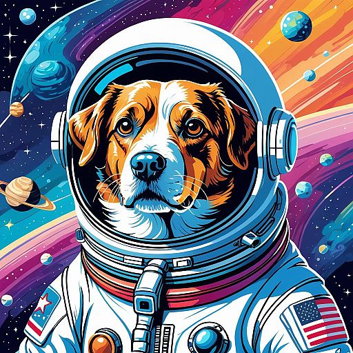 Astronaut Dog in Surreal Impressionism Astronaut Dog in Surreal Impressionism