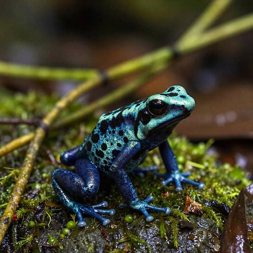 Colorful Poison Dart Frog in Rainforest