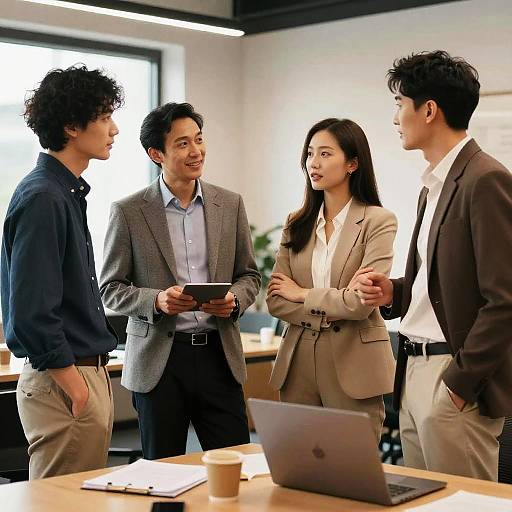 Business Team Collaboration in Modern Office