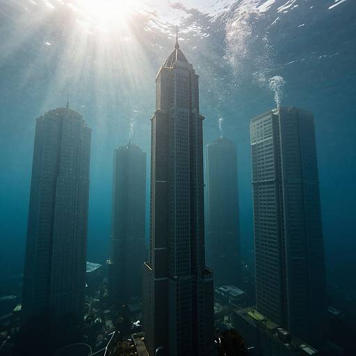 Submerged Skyscrapers Underwater