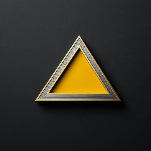 Golden Yellow and Silver Triangular Emblem