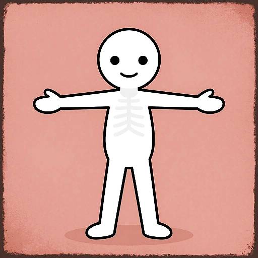 Simple Digital Stick-Figure Humanoid