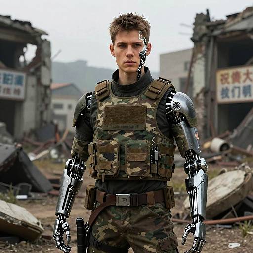 Sci-Fi Grimdark Rebel with Biomechanics