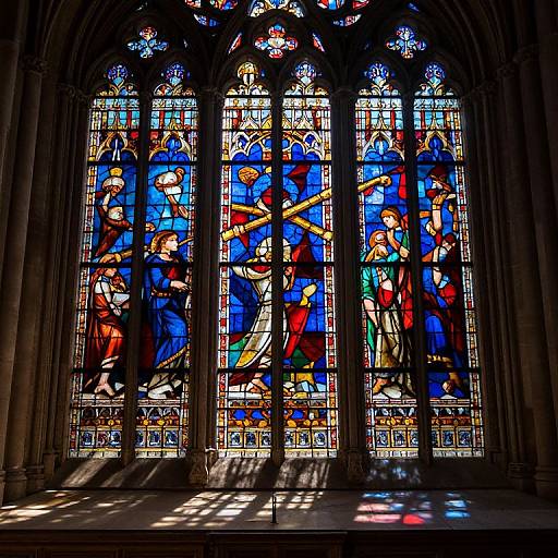 Gothic Cathedral Stained Glass Cross