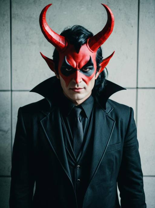Man in Devil Horns Costume