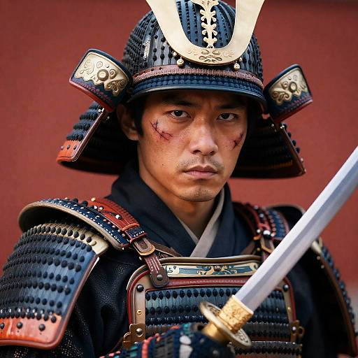 Ancient Samurai Warrior Close-Up