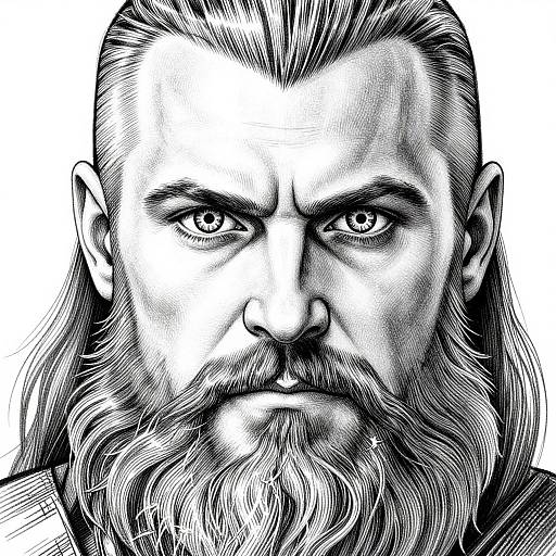 Black and White Viking Portrait