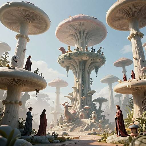 Surreal Fantasy Mushroom Landscape