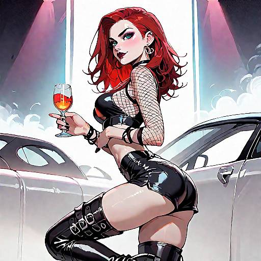 Goth Dominatrix at Neon Nightclub