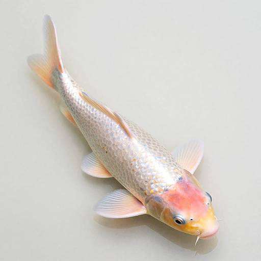 Pastel Pink and Cream Koi Fish Swimming