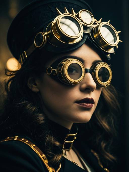 Steampunk Woman in Detailed Costume Headshot