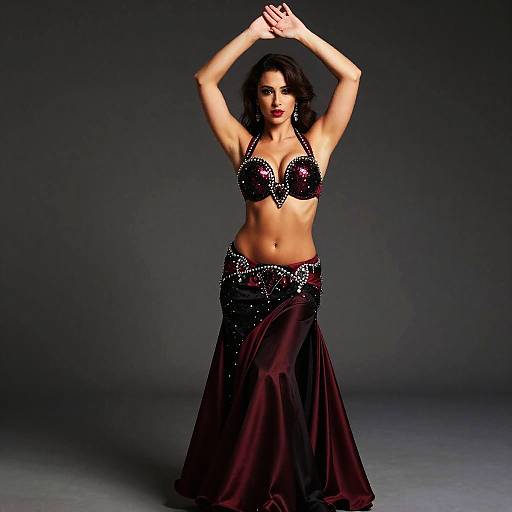 Sensual Ruby Red Belly Dancer Outfit