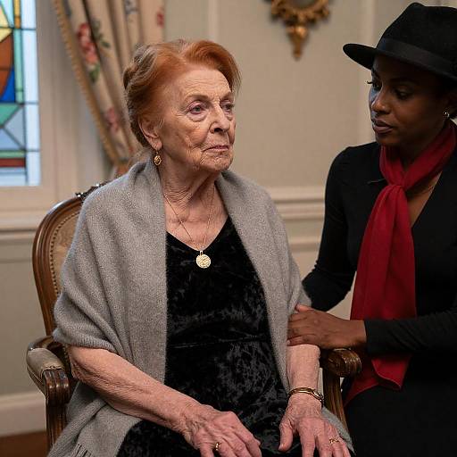 Elderly Woman in Ornate Room Portrait