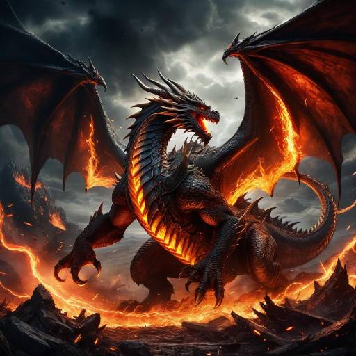 Epic Battle with a Glowing Dragon