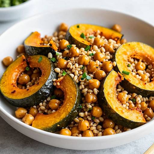 Roasted Squash Chickpea Wheat Salad