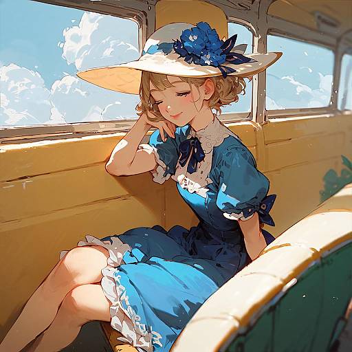 Shiina Mayuri Bus Sketch Portrait