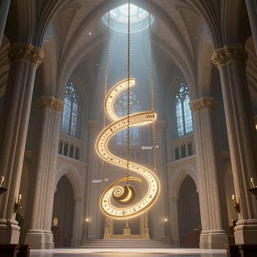 Sentient Pendulum in Gravity-Defying Cathedral